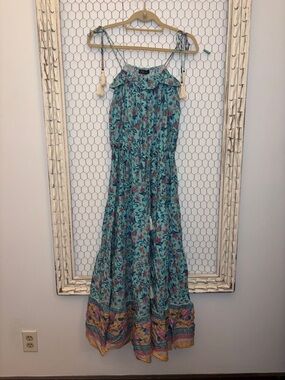 KLD Tie-Shoulder Floral Maxi Dress